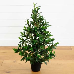 Olive Tree Collection | 35" Olive Cone Topiary Artificial Tree UV Resistant (Indoor/Outdoor) Artificial Trees Olive Tree Collection