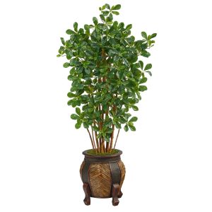 Olive Tree Collection | 4.5' Black Olive Artificial Tree in Decorative Planter Artificial Trees Olive Tree Collection