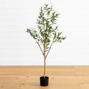 Olive Tree Collection | 4.5' Olive Artificial Tree Artificial Trees Olive Tree Collection