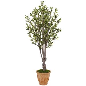 Olive Tree Collection | 5' Olive Tree in Terracotta Planter Artificial Trees Olive Tree Collection