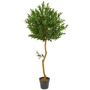 Olive Tree Collection | 58" Olive Topiary Artificial Tree UV Resistant (Indoor/Outdoor) Artificial Trees Olive Tree Collection