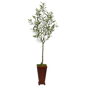 Olive Tree Collection | 69" Olive Artificial Tree in Decorative Planter Artificial Trees Olive Tree Collection