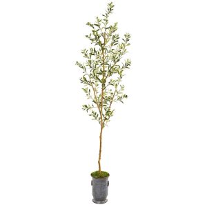 Olive Tree Collection | 7.5’ Olive Artificial Tree in Decorative Planter Artificial Trees Olive Tree Collection