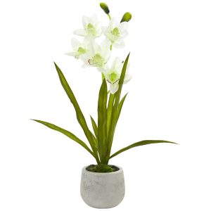 Orchids | Cymbidium Orchid Artificial Arrangement in Vase Artificial Flowers Orchids