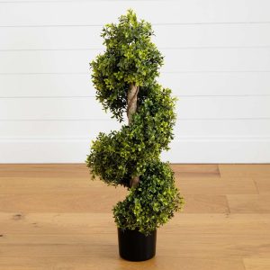 Other Varieties | 33" Boxwood Topiary Spiral Artificial Tree (Indoor/Outdoor) Artificial Trees Other Varieties