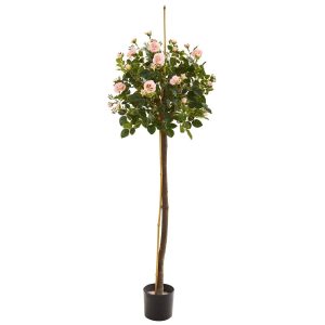 Other Varieties | 4' Rose Topiary Artificial Tree Artificial Trees Flowering Trees