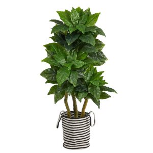 Other Varieties | 5' Bird Nest Tree in Handmade Black and White Natural Jute and Cotton Planter UV Resistant Artificial Trees Other Varieties