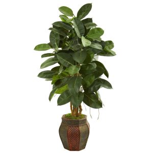 Other Varieties | 52" Rubber Leaf Artificial Tree in Decorative Planter Artificial Trees Other Varieties