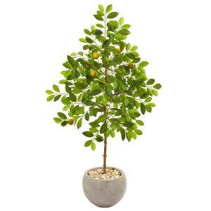 Other Varieties | 54" Lemon Artificial Tree in Sand Colored Planter Artificial Trees Other Varieties