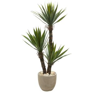 Other Varieties | 56" Yucca Artificial Tree in Sandstone Planter Artificial Trees Other Varieties