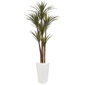 Other Varieties | 6.5' Giant Yucca Artificial Tree in White Planter Indoor/Outdoor Artificial Trees Other Varieties