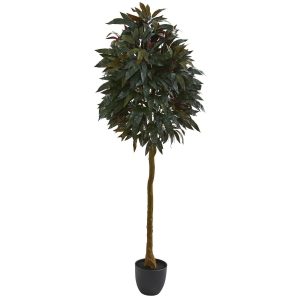 Other Varieties | 6' Red Mango Leaf Artificial Tree Artificial Trees Other Varieties