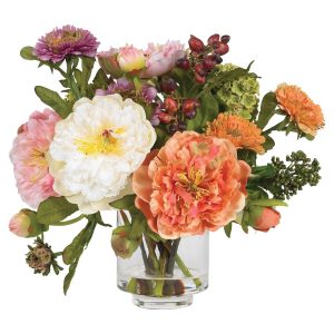 Peonies | Artificial Peony Arrangement Artificial Flowers Hydrangeas