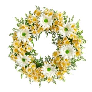 Spring Wreaths & Garlands | 21" Artificial Mixed Daisy Wreath Spring Wreaths & Garlands Spring Wreaths & Garlands