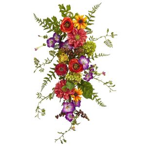 Spring Wreaths & Garlands | 24" Garden Flower Teardrop" Spring Wreaths & Garlands Spring Wreaths & Garlands