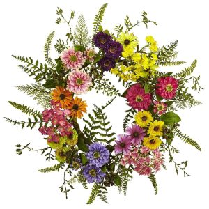 Spring Wreaths & Garlands | Mixed Flower Wreath Artificial Wreaths Artificial Wreaths