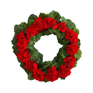 Spring Wreaths & Garlands | 26" Geranium Artificial Wreath Spring Wreaths & Garlands Spring Wreaths & Garlands