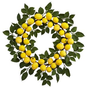 Spring Wreaths & Garlands | 24" Lemon Wreath Artificial Wreaths Artificial Wreaths