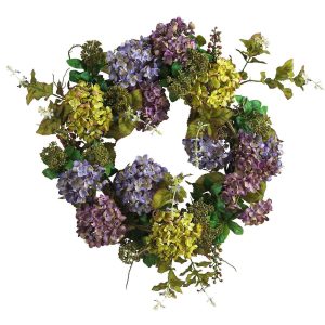 Spring Wreaths & Garlands | 24" Mixed Hydrangea Wreath" Artificial Wreaths Artificial Wreaths