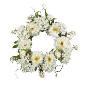 Spring Wreaths & Garlands | 20" Peony Hydrangea Wreath" Artificial Wreaths Artificial Wreaths