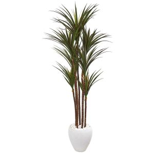 Statement Trees | 70" Giant Yucca Artificial Tree in White Planter Indoor/Outdoor Artificial Trees Other Varieties