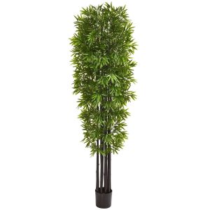 Statement Trees | 7’ Bamboo Artificial Tree with Black Trunks UV Resistant (Indoor/Outdoor) Artificial Trees Bamboo Trees