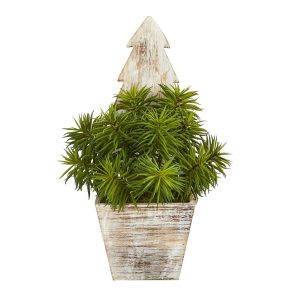 Succulents | 15" Succulent Artificial Plant in Christmas Tree Planter Artificial Plants Succulents