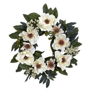 Summer Wreaths & Garlands | 22" Magnolia Wreath" Artificial Wreaths Artificial Wreaths