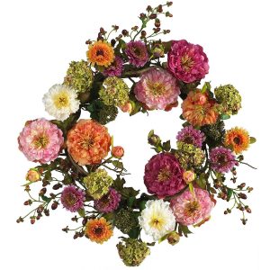 Summer Wreaths & Garlands | 24" Mixed Peony Wreath Artificial Wreaths Artificial Wreaths