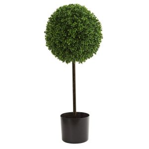 Topiary Trees | 2.5' Boxwood Ball Artificial Topiary Tree UV Resistant (Indoor/Outdoor) Artificial Trees Topiary Trees