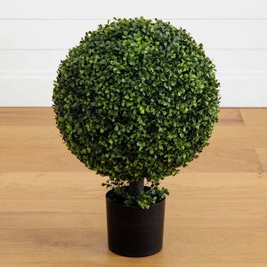 Topiary Trees | 27" Artificial Boxwood Ball Topiary Artificial Trees Topiary Trees