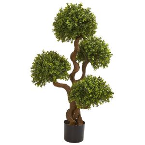 Topiary Trees | 3.5' Four Ball Boxwood Artificial Topiary Tree Artificial Trees Topiary Trees