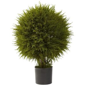 Topiary Trees | 32" Cedar Ball Topiary Artificial Trees Topiary Trees