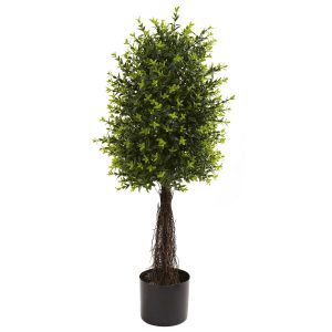 Topiary Trees | 35'' Ixora Topiary UV Resistant (Indoor/Outdoor) Artificial Trees Topiary Trees