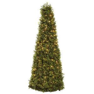 Topiary Trees | 39" Boxwood Cone Lights Artificial Trees Topiary Trees