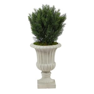 Topiary Trees | 39" Cedar Artificial Tree in Sand Finished Urn (Indoor/Outdoor) Artificial Trees Cedar Trees