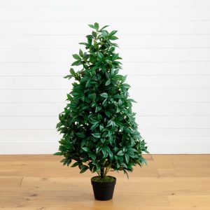 Topiary Trees | 4’ Bay Leaf Artificial Topiary Tree UV Resistant (Indoor/Outdoor) Artificial Trees Other Varieties