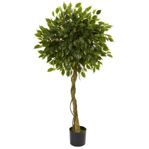 Topiary Trees | 5' Ficus Artificial Topiary Tree UV Resistant (Indoor/Outdoor) Artificial Trees Ficus Trees