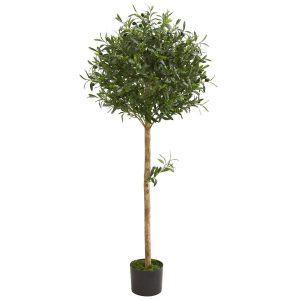 Topiary Trees | 5' Olive Topiary Artificial Tree Artificial Trees Olive Tree Collection