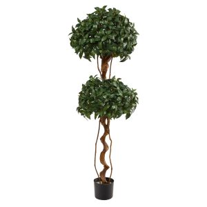 Topiary Trees | 5’ Sweet Bay Double Ball Topiary Artificial Tree Artificial Trees Other Varieties