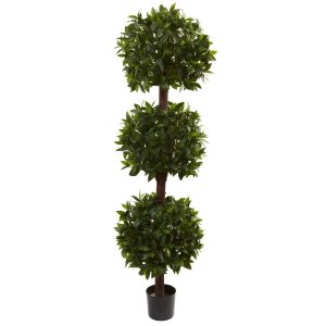 Topiary Trees | 6.5’ Sweet Bay Triple Ball Topiary Artificial Trees Topiary Trees