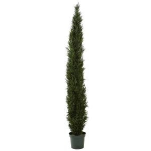 Topiary Trees | 8' Mini Cedar Pine Tree 4249 tips in 12" Pot (Two Tone Green) Artificial Trees Cedar Trees