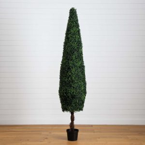 Topiary Trees | 8' UV Resistant Artificial Boxwood TopiaryCone Tree (Indoor/Outdoor) Artificial Trees Topiary Trees