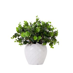 Trees with Planters | 11" Artificial Boxwood Plant with Decorative Planter Artificial Plants Plants in Decorative Planter