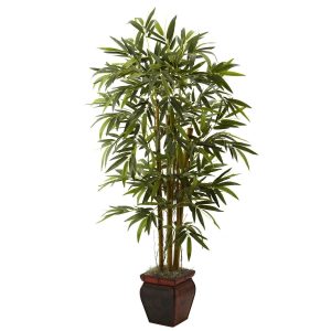 Trees with Planters | 5.5' Bamboo Decorative Planter Artificial Plants Bamboo Trees