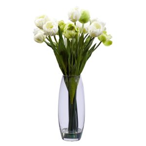 Tulips | Tulip with Vase Silk Flower Arrangement Artificial Flowers Tulips