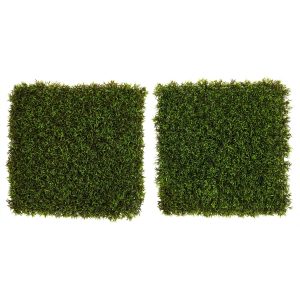 Wall Mats | 20" Mini Pordocarpus Artificial Wall Mat (Indoor/Outdoor) (Set of 2) Wall Mats