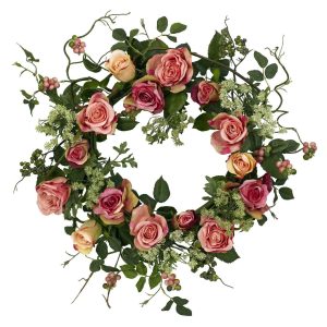 Artificial Wreaths | 20" Rose Wreath" Artificial Wreaths Artificial Wreaths