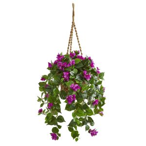 Bougainvilleas | Bougainvillea Artificial Plant in Hanging Basket Artificial Flowers Bougainvilleas