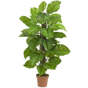 Floor Plants | 52" Large Leaf Philodendron Silk Plant(Real Touch)" Artificial Plants Floor Plants